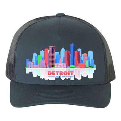 Detroit Skyline Abstract Yupoong Adult 5-Panel Trucker Hat