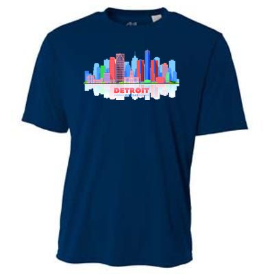 Detroit Skyline Abstract Cooling Performance Crew T-Shirt