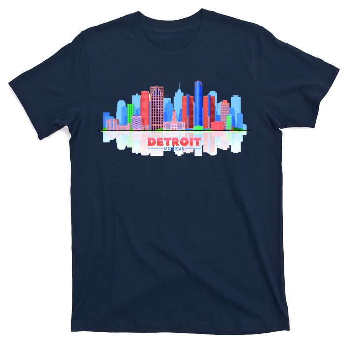 Detroit Skyline Abstract T-Shirt