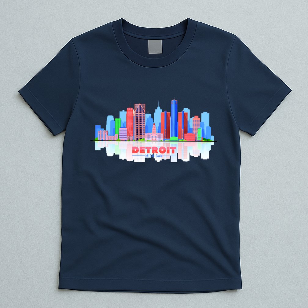 Detroit Skyline Abstract T-Shirt