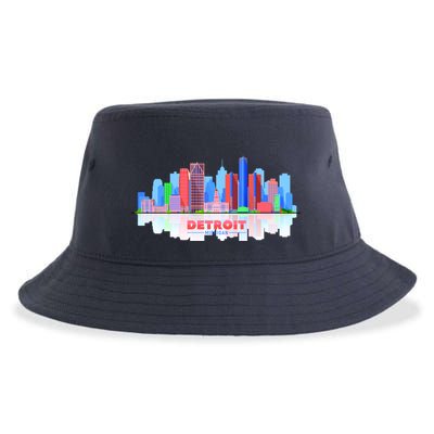 Detroit Skyline Abstract Sustainable Bucket Hat