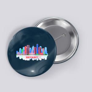 Detroit Skyline Abstract Button