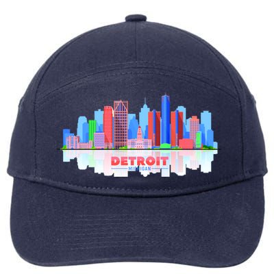 Detroit Skyline Abstract 7-Panel Snapback Hat