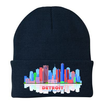 Detroit Skyline Abstract Knit Cap Winter Beanie