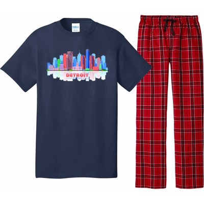 Detroit Skyline Abstract Pajama Set