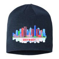 Detroit Skyline Abstract Sustainable Beanie