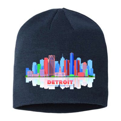 Detroit Skyline Abstract Sustainable Beanie