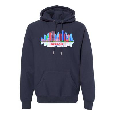 Detroit Skyline Abstract Premium Hoodie