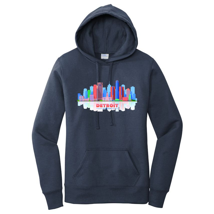 Detroit Skyline Abstract Women's Pullover Hoodie