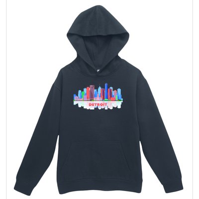 Detroit Skyline Abstract Urban Pullover Hoodie