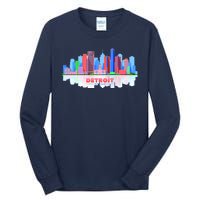 Detroit Skyline Abstract Tall Long Sleeve T-Shirt