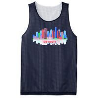 Detroit Skyline Abstract Mesh Reversible Basketball Jersey Tank