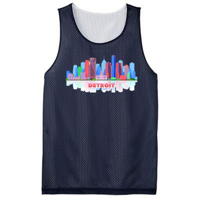 Detroit Skyline Abstract Mesh Reversible Basketball Jersey Tank