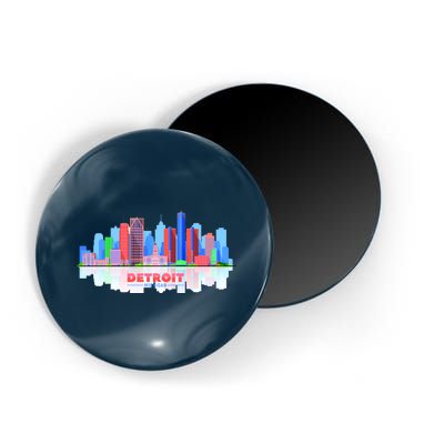 Detroit Skyline Abstract Magnet