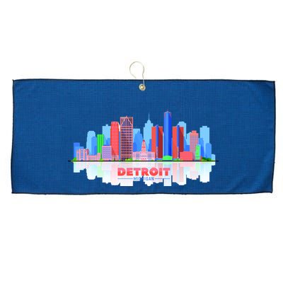 Detroit Skyline Abstract Large Microfiber Waffle Golf Towel