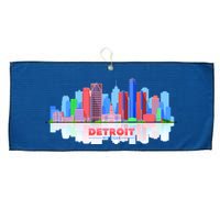 Detroit Skyline Abstract Large Microfiber Waffle Golf Towel