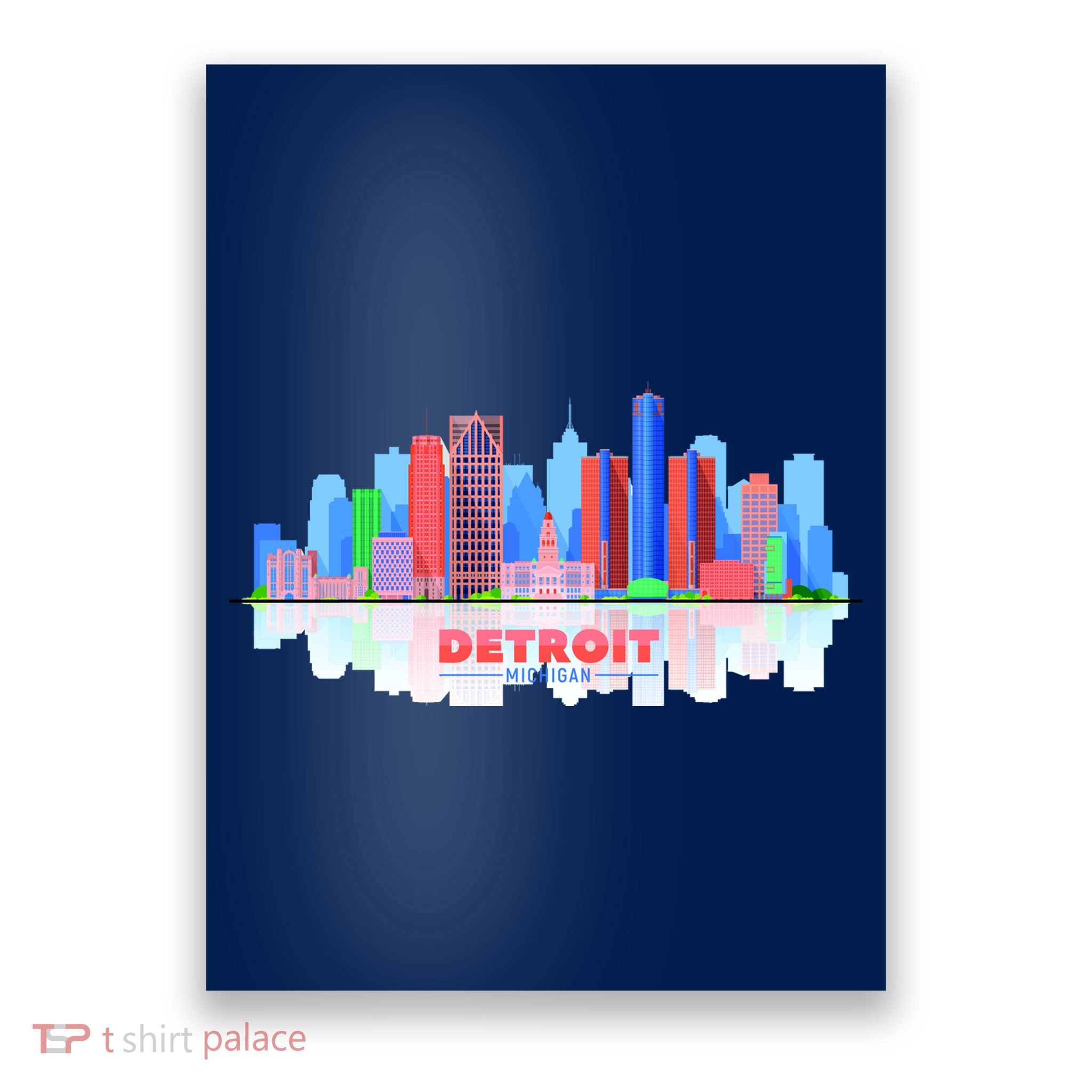Detroit Skyline Abstract Poster
