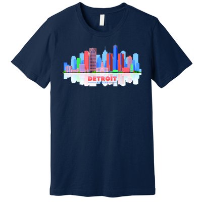 Detroit Skyline Abstract Premium T-Shirt