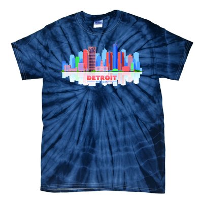 Detroit Skyline Abstract Tie-Dye T-Shirt