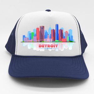 Detroit Skyline Abstract Trucker Hat