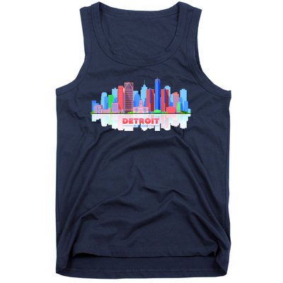 Detroit Skyline Abstract Tank Top