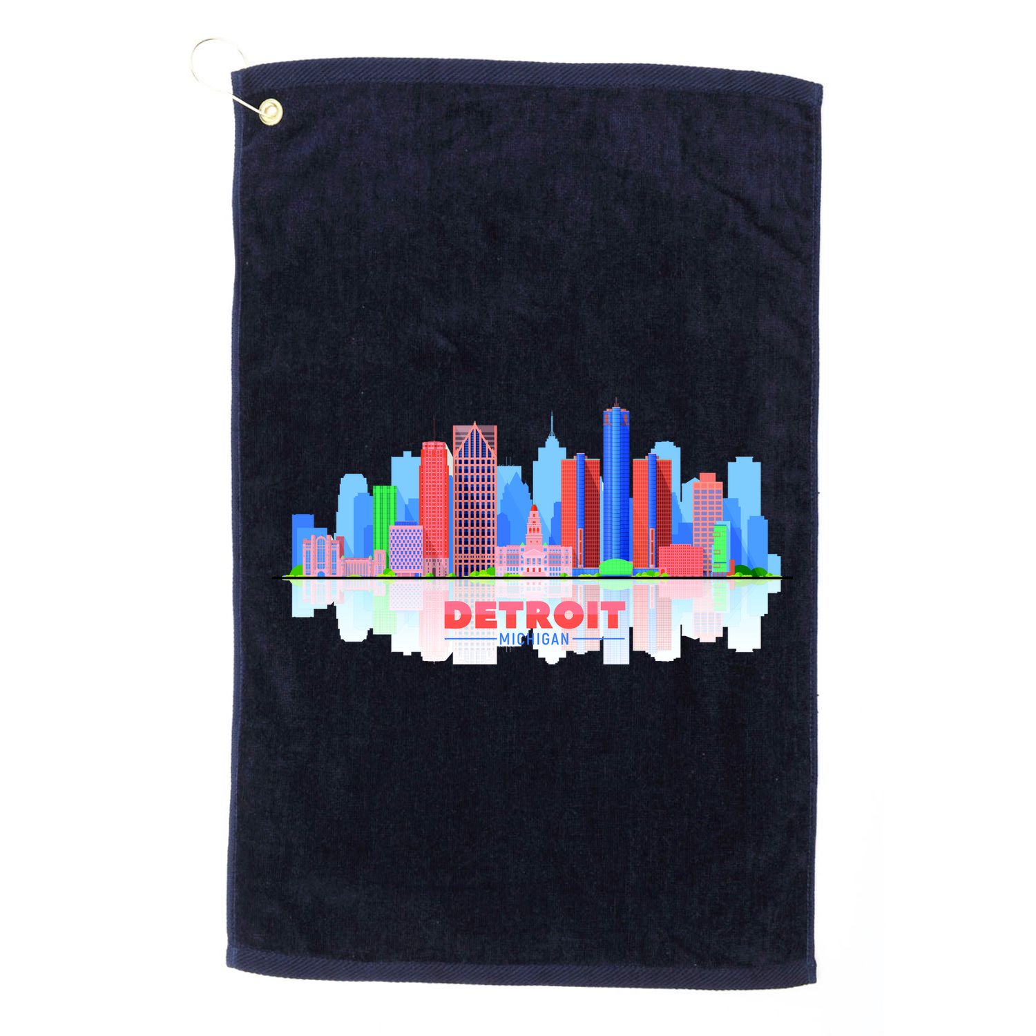 Detroit Skyline Abstract Golf Towel