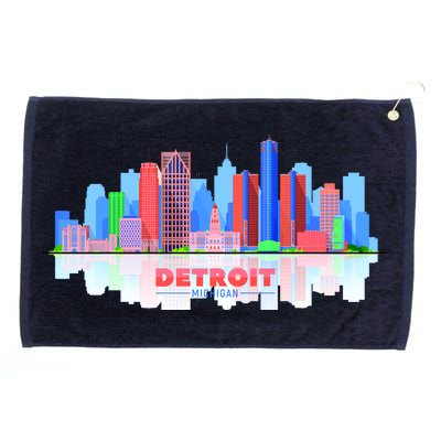 Detroit Skyline Abstract Grommeted Golf Towel