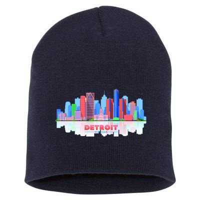 Detroit Skyline Abstract Short Acrylic Beanie