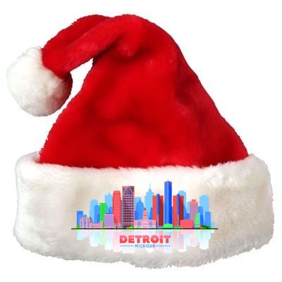 Detroit Skyline Abstract Premium Christmas Santa Hat