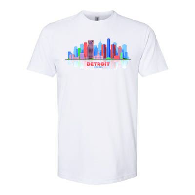 Detroit Skyline Abstract Softstyle CVC T-Shirt