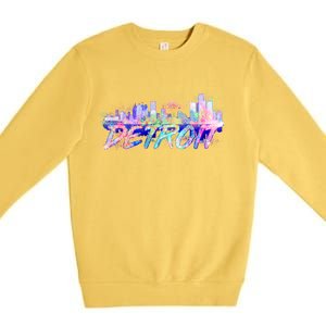 Detroit Skyline Paint Premium Crewneck Sweatshirt