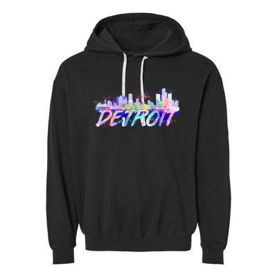 Detroit Skyline Paint Garment-Dyed Fleece Hoodie