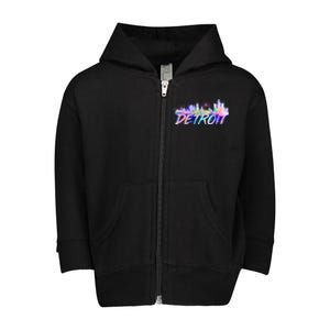 Detroit Skyline Paint Toddler Zip Fleece Hoodie