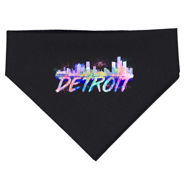 Detroit Skyline Paint USA-Made Doggie Bandana