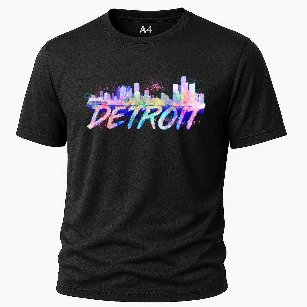 Detroit Skyline Paint Cooling Performance Crew T-Shirt