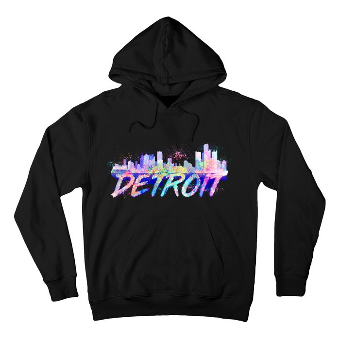 Detroit Skyline Paint Hoodie