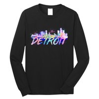 Detroit Skyline Paint Long Sleeve Shirt