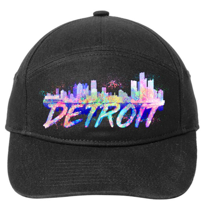 Detroit Skyline Paint 7-Panel Snapback Hat