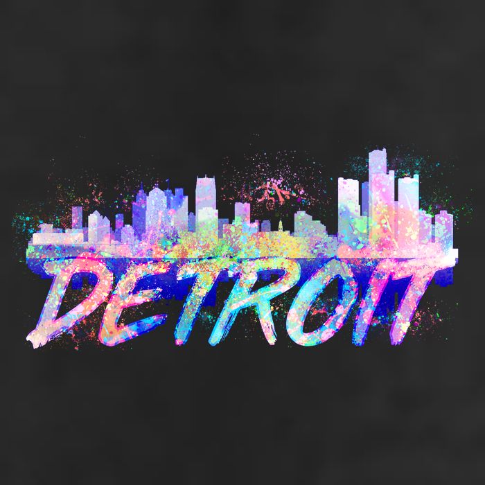 Detroit Skyline Paint Adult Drive Performance Visor