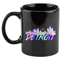 Detroit Skyline Paint 11oz C Handle Ceramic Mug