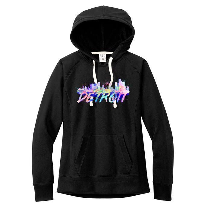 Detroit Skyline Paint Women's Fleece Hoodie