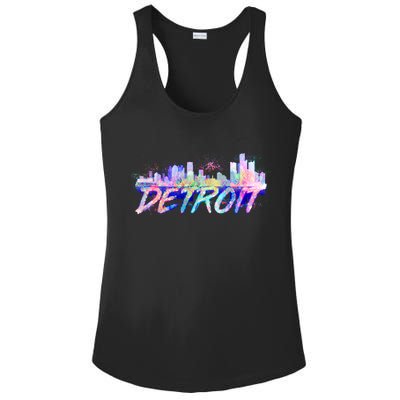 Detroit Skyline Paint Ladies PosiCharge Competitor Racerback Tank