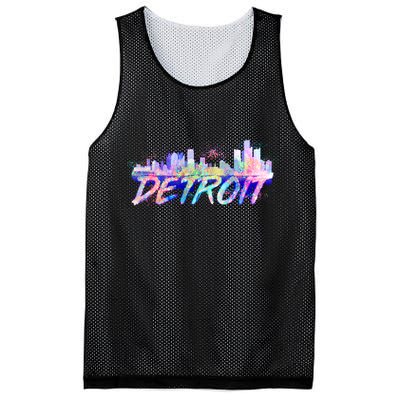 Detroit Skyline Paint Mesh Reversible Basketball Jersey Tank