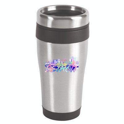 Detroit Skyline Paint 16oz Travel Tumbler