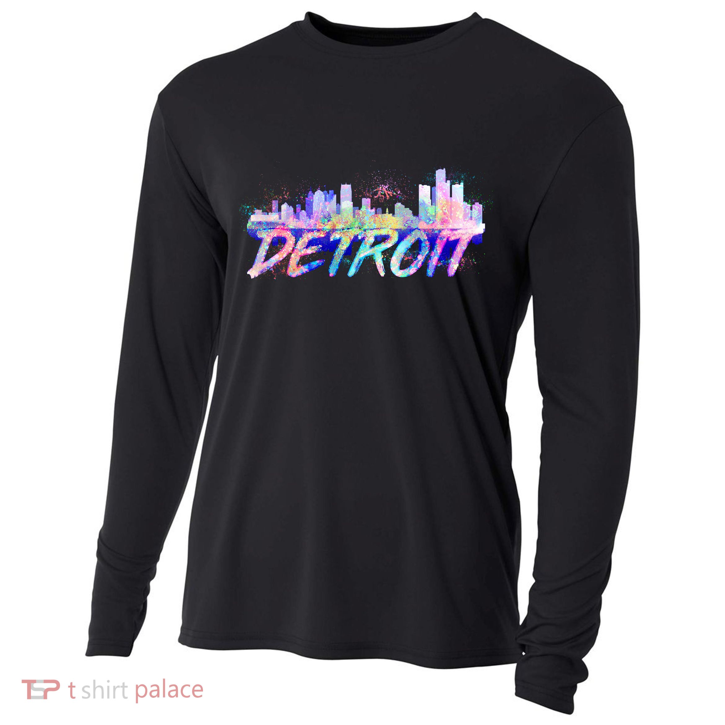 Detroit Skyline Paint Cooling Performance Long Sleeve Crew