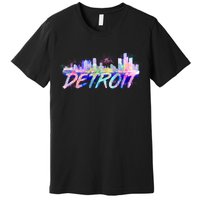 Detroit Skyline Paint Premium T-Shirt