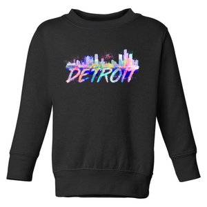 Detroit Skyline Paint Toddler Sweatshirt