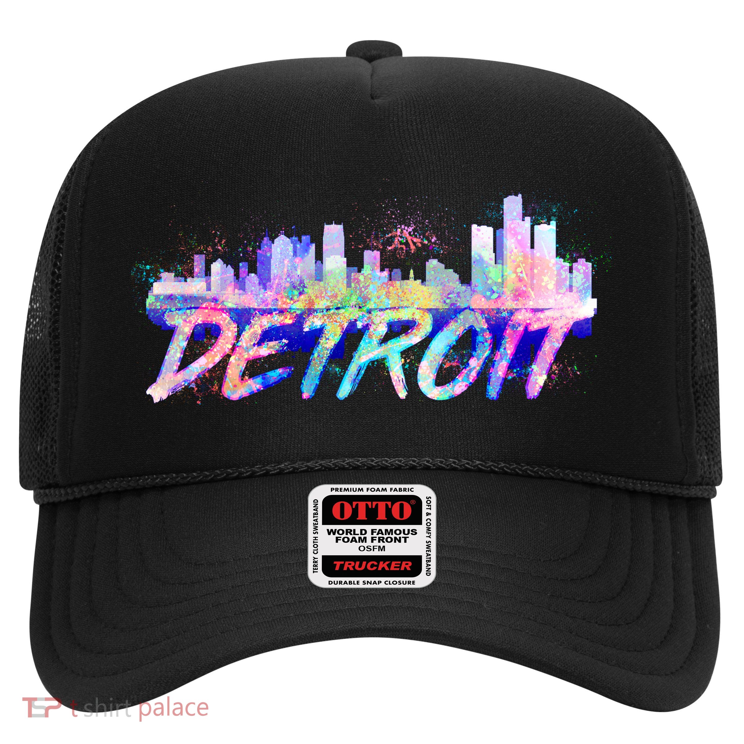 Detroit Skyline Paint Trucker Hat