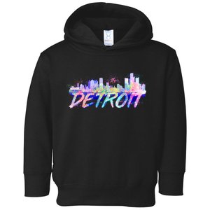 Detroit Skyline Paint Toddler Hoodie