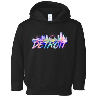 Detroit Skyline Paint Toddler Hoodie